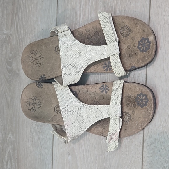 Orthoheel By Vionic Women Molly Leather Textured Sandals Slide Shoes Sz 8 - Picture 3 of 12